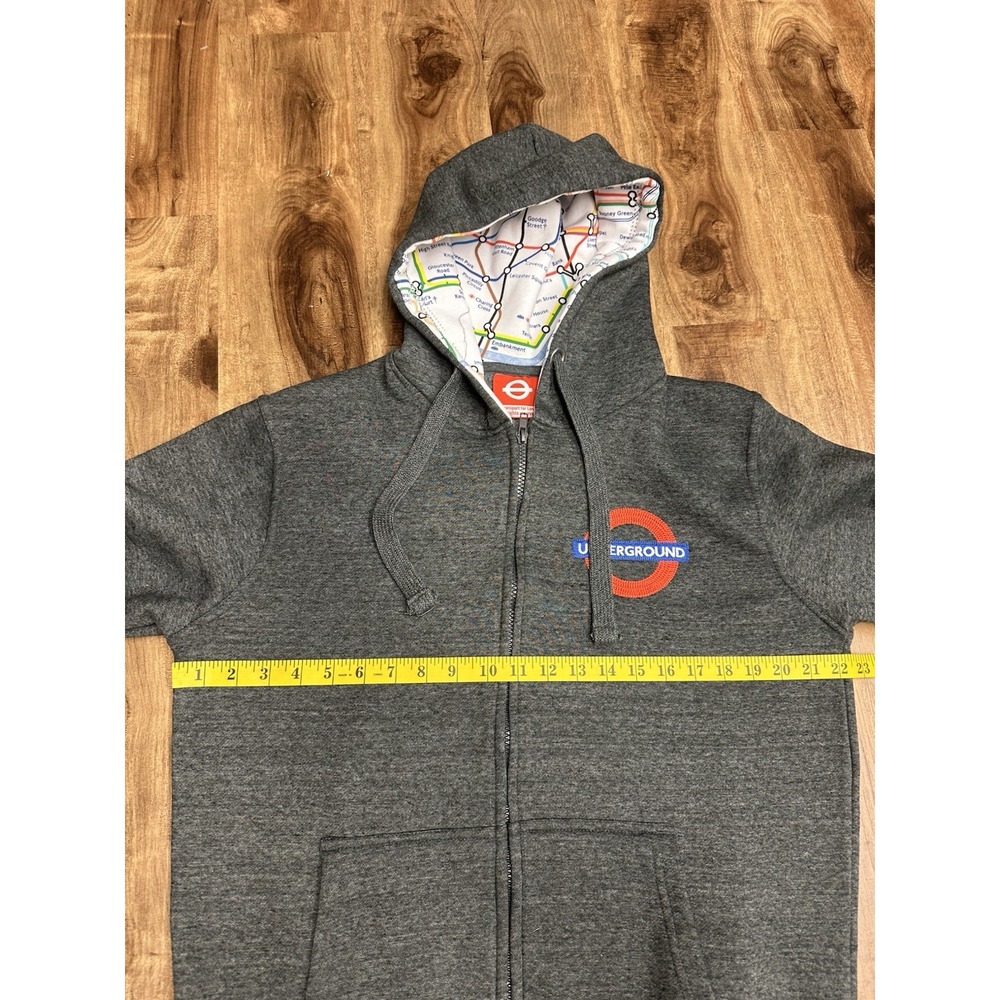 London Underground Large Tube Way Full Zip Hoodie Circa Y2K Era Jumper - Picture 5 of 9